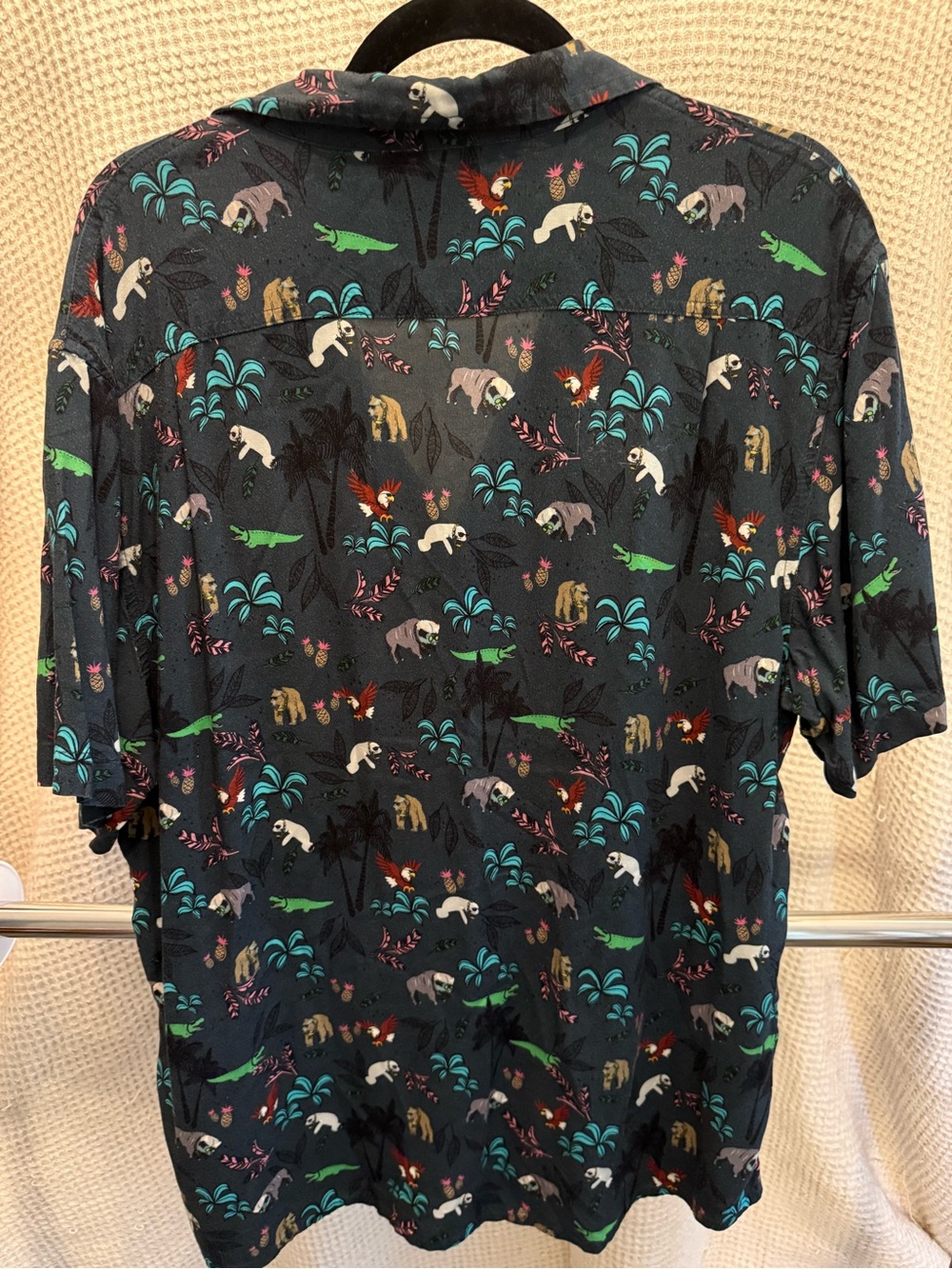 Balls Beachwear Black Tropical Animal Print Button-Up Shirt - Picture 3 of 4